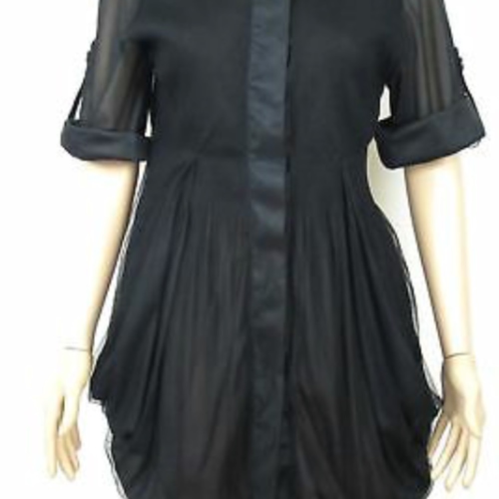 Lindi black sheer blouse